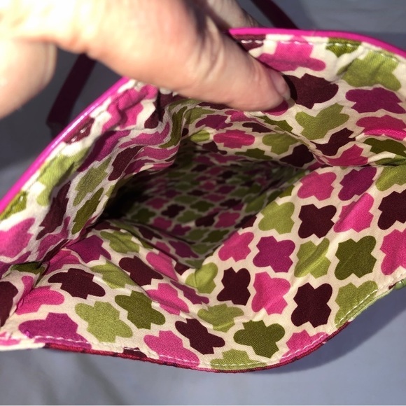 Vera Bradley Hello Dahlia Flipster Hipster Crossbody Bag Pink Green - Picture 5 of 12
